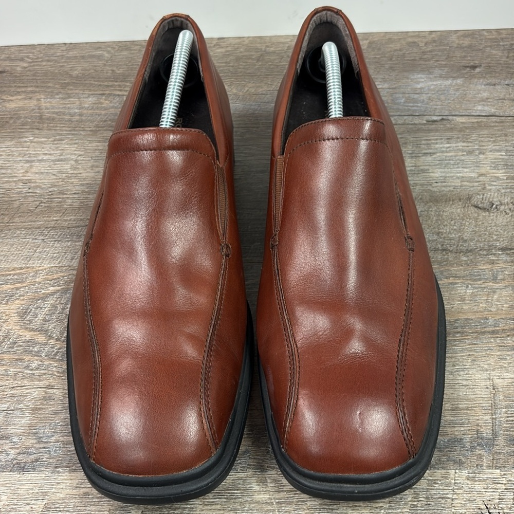 Rockport Men’s Brown Leather Slip On Loafers Size 13 - Picture 2 of 8